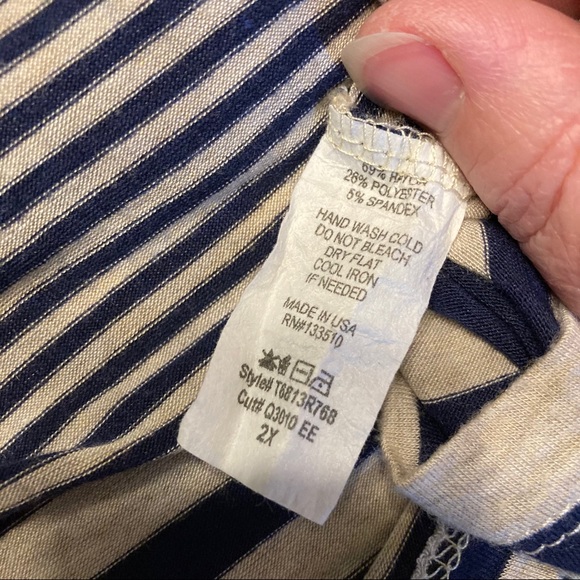 Sweet Claire 2x Navy & Cream Stripe T-shirt - Picture 3 of 8